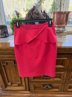Express Red Peplum Pencil Skirt